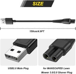 USB-oplaadkabel voor MANSCAPED-grasmaaier - 4 stuks — thumbnail 5