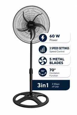 Asir - Staande Ventilator/Fan - Staande Staande Ventilator - 100% ABS - 50 x 50 x 132 cm — thumbnail 1