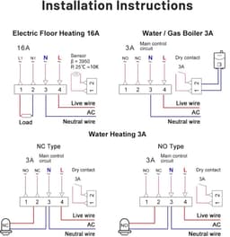 Digitale Thermostaat - Slimme Regelaar - Verwarming Instellen - Programmeerbaar Weken - LCD Touch Display - Wit — thumbnail 5