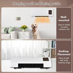 Draagbare ventilator - Wandmodel koeler - Comfort in huis - Energiezuinig model - 59 cm hoog - Wit — thumbnail 4