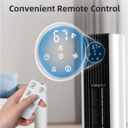 Torenventilator - Staande Ventilator - Snelle Koeling - 85 Graden Oscillatie - 35 Inch - Wit — thumbnail 5