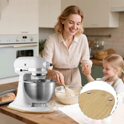 Keukenmixer Schuiver - Apparaat Glijmat - Apparaten Verplaatsen - Beschermt Werkbladen - 38.7 x 27.5 cm - Houtkleur — thumbnail 5
