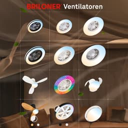 BRILONER Pafo - Plafondventilator met verlichting - LED plafondlamp met ventilator - dimbaar - 5 snelheden - ventilatorlamp zomer- en wintermodus - CCT - Ø38 cm - wit — thumbnail 3