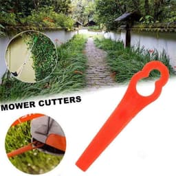 Plastic Grasmaaier Mesjes - Vervangende Bladen - Tuin Onderhoud - Roestvrij Plastic - 30 Stuks - Wit — thumbnail 3