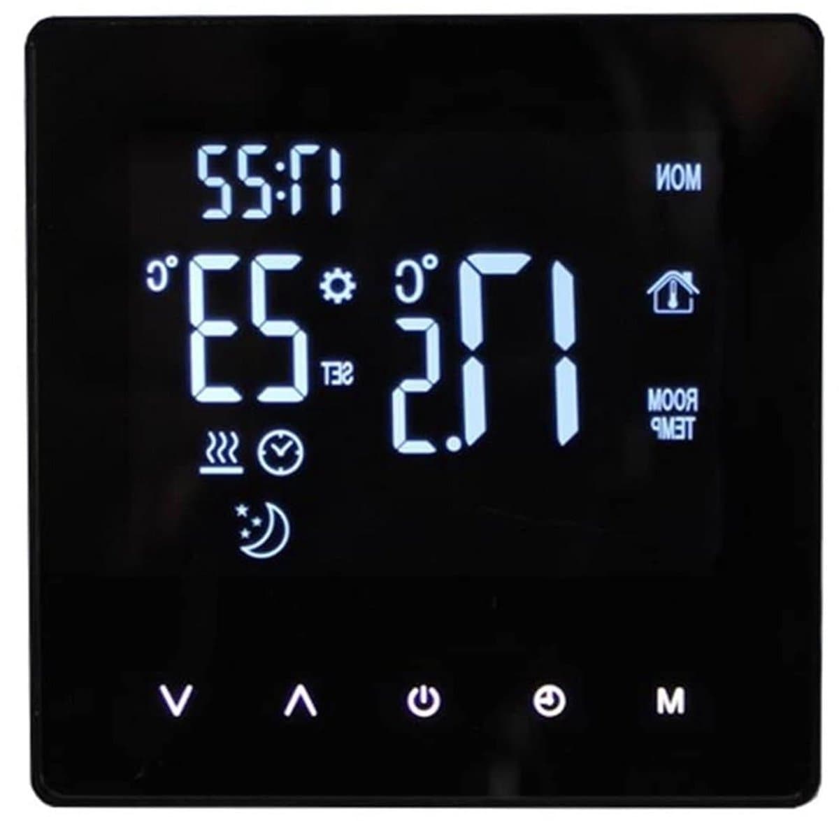 Slimme Thermostaat - Temperatuurregelaar - Verwarming Bediening - App Bediening - 86x86x10 mm - Zwart — afbeelding 1