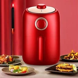 Mini Luchtfriteuse - Elektrische Frituurpan - Snelle Maaltijden - Dubbele Draaiknop Bediening - 2L Capaciteit - Multicolor — thumbnail 3