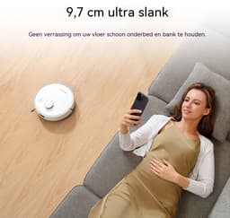 Robotstofzuiger Met Dweilfunctie - 5000 Pa Zuigkracht - Leegt Automatisch - 3-In-1 Dweilrobot - LDS LiDAR Navigatie - Voor Tapijt En Harde Vloeren - Wit — thumbnail 2