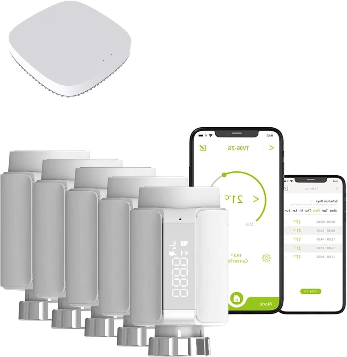 Slimme Radiator Thermostaat - Thermostaatkraan Verwarmingskraan - Energie Besparen - Universele Compatibiliteit - M30 x 1.5 - Wit — afbeelding 1