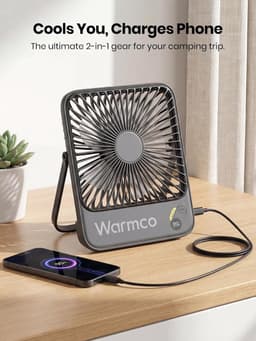 Draadloze Tafelventilator – 10000mAh Accu – Stil – LED Display – USB-C Oplaadbaar – 4 Snelheden – Zwart — thumbnail 3