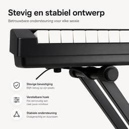 BOTC Pianostandaard voor elektronisch toetsenbord - Draagbare en Verstelbare - Zwart — thumbnail 5