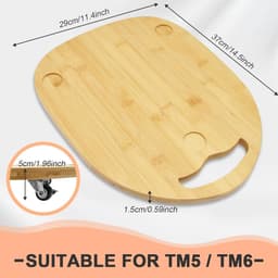 Keukenmachine Plank - Houten Glider - Apparaat Verplaatsen - Met Wielen - 36 cm - Houtkleur — thumbnail 4