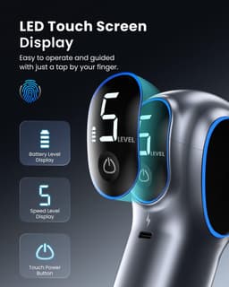 SnelShoppen - Massagepistool met Afneembare Handgreep - Draagbare Deep Tissue Muscle Massage Gun met LED Touch Screen voor Full Body Spiermassage - Ru — thumbnail 2