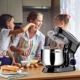 NIVA® Deegmachine - Mixer met Kneedhaak - Kneedmachine - Zwart - 42cm x 36cm x 27cm — thumbnail 4