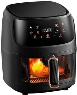 Airfryer - XXL – Heteluchtfriteuse – 2400W/2800W – 8L - RVS & Touchscreen – Multifunctionele Elektrische Friteuse - Olievrij Frituren - Zwart — thumbnail 1