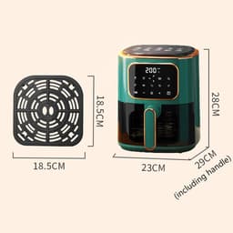 Digitale Airfryer - Hete Lucht Frituur - Gezond Eten - Zichtbaar Venster - 45L Capaciteit - Zwart — thumbnail 5