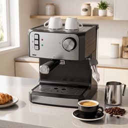 Sogiol® Pistonmachine 20 Bar - Espressomachine met Melkopschuimer 1,6L Zwart — thumbnail 3