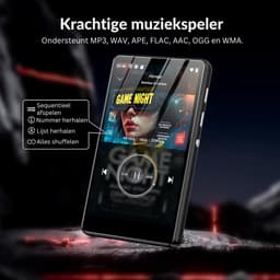 SNJY® MP3 Speler Bluetooth - MP4 Speler - Muziek Speler - Touchscreen - 16GB - Zwart — thumbnail 2