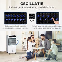 Sogiol® Aircooler - 4-in-1 verdamping sluchtkoeler - Draagbare Airconditioner - 12L Watertank - voor 25-35 m² - met Afstandsbediening & 12-uurs Timer - Wit — thumbnail 5