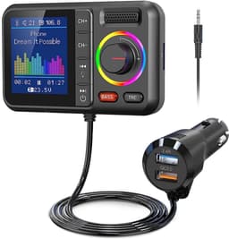 Namajunas - Bluetooth FM Transmitter - Bluetooth-Adapter - Bluetooth V5.0 - groot scherm - ondersteunt handsfree bellen - Siri en Google - MP3-muziekweergave - subwoofer en TRE-uitbreiding - TF-kaart/AUX — thumbnail 1
