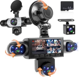 Sogiol® Dashcam Auto - 5 Lenzen (Voor, Achter, Links, Rechts) - 1080P Full HD - WiFi & GPS - Dashcams - Nachtzicht - G-Sensor - Parkeerbewaking - 3,16 Inch met App - Incl. 64GB SD-Kaart — thumbnail 1