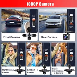 Sogiol® Dashcam Auto - 5 Lenzen (Voor, Achter, Links, Rechts) - 1080P Full HD - WiFi & GPS - Dashcams - Nachtzicht - G-Sensor - Parkeerbewaking - 3,16 Inch met App - Incl. 64GB SD-Kaart — thumbnail 2