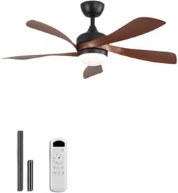 LNMsolutions® Ventilator Plafond - Ventilator - Ventilator Staand Afstandsbediening - Zwart/Bruin - 114cm x 114cm x 49cm — thumbnail 1