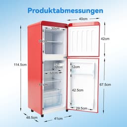 Koelkast 112 liter compact dubbeldeks koel vrieskast voor thuis keuken en kantoor — thumbnail 2