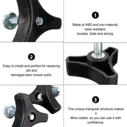 4-pack - Grasmaaier handvat schroeven - Universele grasmaaier moeren en bouten - Grasmaaier accessoires, vervangende bouten, driehoekige handgrepen, geschikt voor de meeste grasmaaiers — thumbnail 2
