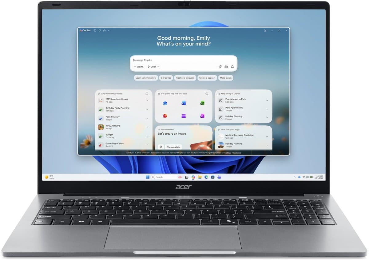 Aspire AL15-47P-R9ZT - Laptop - 15 inch - AMD Ryzen 3 - 8GB - 128GB SSD - Grijs — afbeelding 1