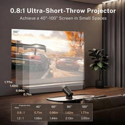 Mini Projector - Draagbare Videoprojector - 4K Resolutie - Bluetooth 5 en WiFi 6 - Voor Telefoon en TV-Stick — thumbnail 4