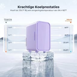 TYR® Mini Koelkast - 6L Capaciteit - Minibar - Skincare Koelkast - Paars - 26cm x 19cm x 32cm — thumbnail 2