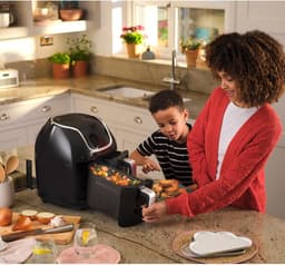 Hetelucht Friteuse - Dubbele Mand - Gezond Koken - Twee Manden Synchroon - 8.5 Liter - Zwart — thumbnail 2