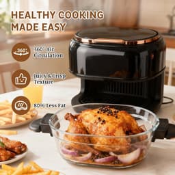SnelShoppen - Airfryer 5L - 9-in-1 Heteluchtfriteuse met Glazen Mand en Touchscreen - Gezond Frituren, Grillen, Bakken, Roosteren - Ideaal voor Keuken — thumbnail 5
