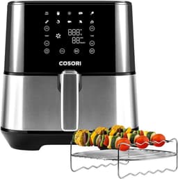 Airfryer - Friteuse zonder olie - Gezond Eten - Grote Capaciteit - 5.5 Liter - Zilver — thumbnail 3