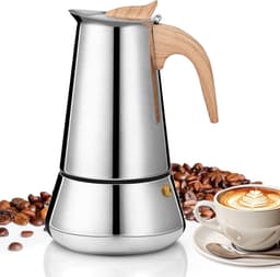 Espressomachine Moka, 350 ml, voor inductie, 6 kopjes van roestvrij staal, Italiaanse espressomachine voor alle warmtebronnen — thumbnail 1