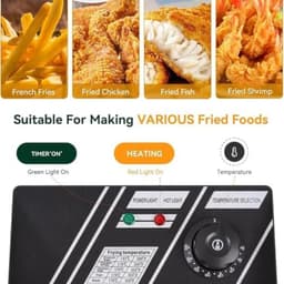 Elektrische Friteuse - Friteuse met mand Olie frituurpan - Grote porties frituren - Afneembare onderdelen - 55 liter - Zilver — thumbnail 3