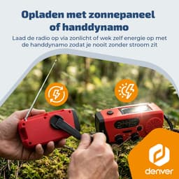 Denver Noodradio - Powerbank Zonneenergie - FM Radio - Noodpakket - Zaklamp - Opwindbaar - SOS Knop - Solar powerbank - SCR2007 — thumbnail 3