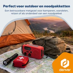 Denver Noodradio - Powerbank Zonneenergie - FM Radio - Noodpakket - Zaklamp - Opwindbaar - SOS Knop - Solar powerbank - SCR2007 — thumbnail 2