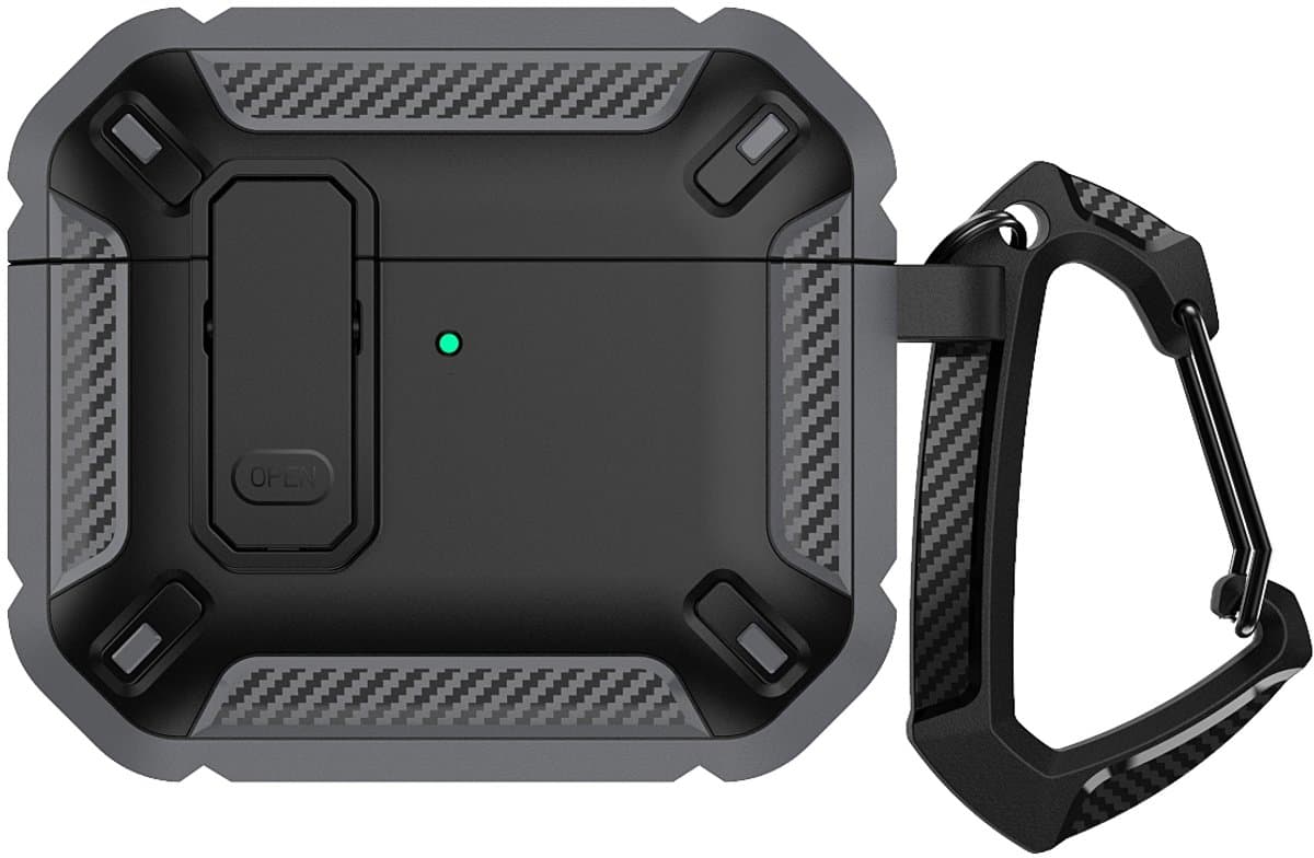 Mobigear Hoesje geschikt voor Apple AirPods 4 Hardcase Hoesje | Mobigear Armor Clip - Zwart — afbeelding 1