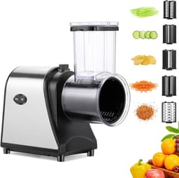 Elektrische Groentesnijder - Groente Snijmachine - Snel Groenten Snijden - 5-in-1 Multifunctioneel - 250 W - Zwart — thumbnail 1