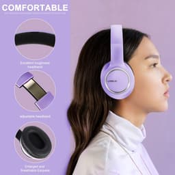 Koptelefoon Bedraad met Microfoon – Over-Ear – Opvouwbaar – 40 mm Drivers – 3,5 mm Jack – 1,5 m Kabel – Paars — thumbnail 5
