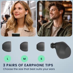 kwmobile 6x cover voor in-ear oortjes geschikt voor Sony WF-C710N - Vervangende oordopjes van siliconen in donkergrijs - 3 maten — thumbnail 3