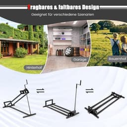 Hefbrug Grasmaaier - Tractor Lift - Onderhoud Tuinmachines - 400 kg Draagkracht - 11.5-77 cm Hoogte - Zwart — thumbnail 3