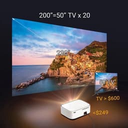Byintek - K45 - Beamer - Projector Beamer - Mini Meamer - 4k - Full HD 1080P - 1920x1080dpi - Automatische focus - met WiFi - 950ANSI Lumens - Wit — thumbnail 3
