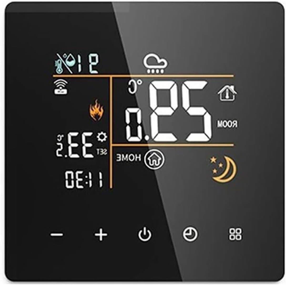 Digitale Temperatuurregelaar - Slimme Thermostaat Hygrometer - Verwarming Regelen - LCD Kleurenscherm - 16A - Zwart — afbeelding 1