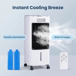 House Of Atelier - Luchtkoeler - Air Cooler - Ventilator - Luchtbevochtiger - Afstandbediening - 2 Koelelementen - Watertank 4L - 28x28x58cm — thumbnail 2