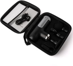 Mini massagepistool met 4 massagekoppen - draagbare diepweefselmassager, oplaadbaar via USB-C-interface - zwart. — thumbnail 2