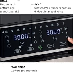 Heteluchtfriteuse Dubbele Mand - Airfryer XL - Gezond Koken - 11 Programma's SYNC Functie - 9 Liter - Bruin — thumbnail 4