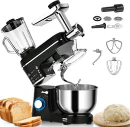 Keukenmixer - Keukenmachine - Bakken en koken - 5-in-1 multifunctioneel - 10L kom - Zwart — thumbnail 1