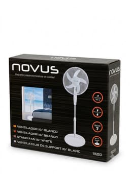 Novus Statiefventilator 16 Inch (40 cm) – Staande Ventilator – (Model 18254) – 3 Snelheden – In Hoogte Verstelbaar (Max. 120 cm) – 50W – Wit — thumbnail 4